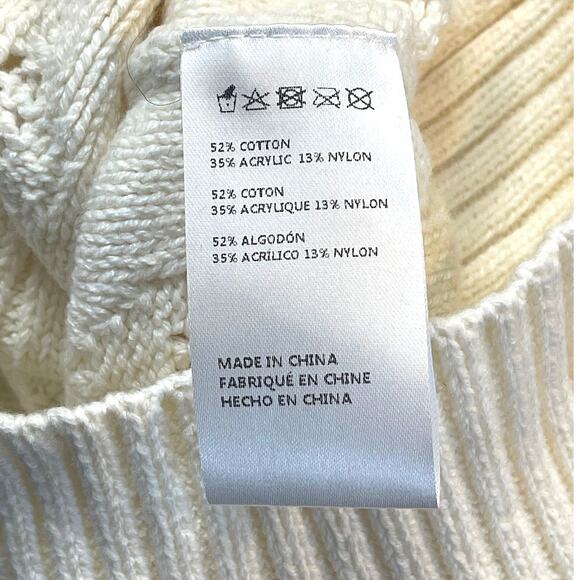 Maeve by Anthropologie Cable Knit Sweater Vest Cream One Size NWOT - Picture 8 of 9